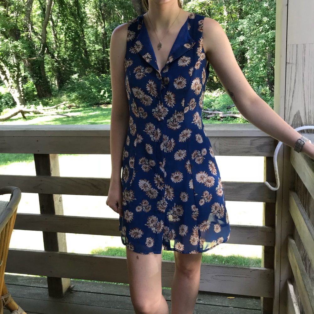 Vintage Floral Dress Button Up, Fully Lined Size 10